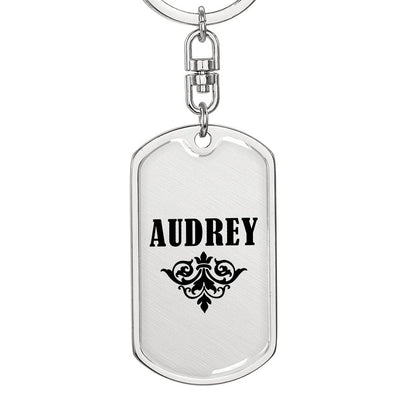 Audrey v01a - Luxury Dog Tag Keychain