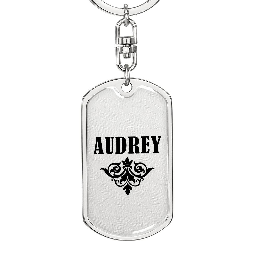Audrey v01a - Luxury Dog Tag Keychain