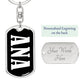 Ana v01w - Luxury Dog Tag Keychain