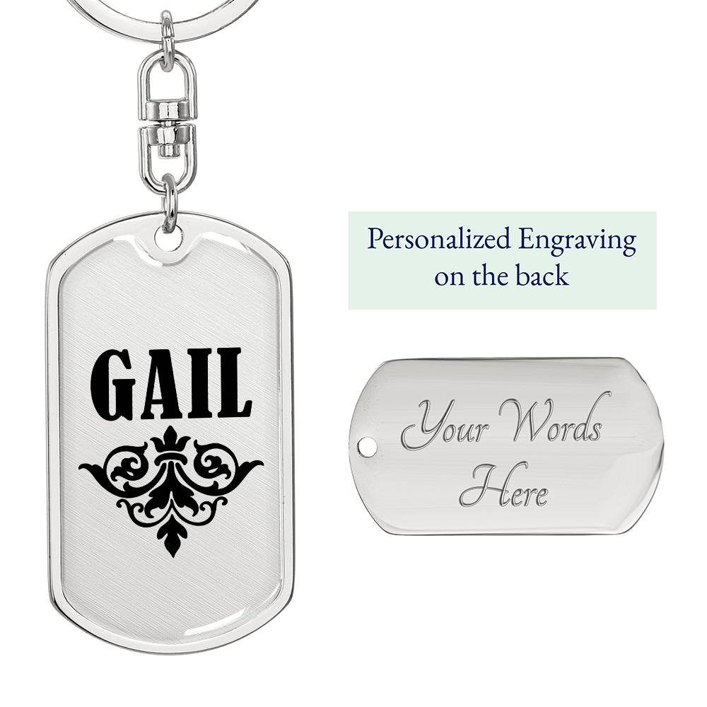 Gail v01a - Luxury Dog Tag Keychain