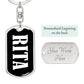 Rita v01w - Luxury Dog Tag Keychain
