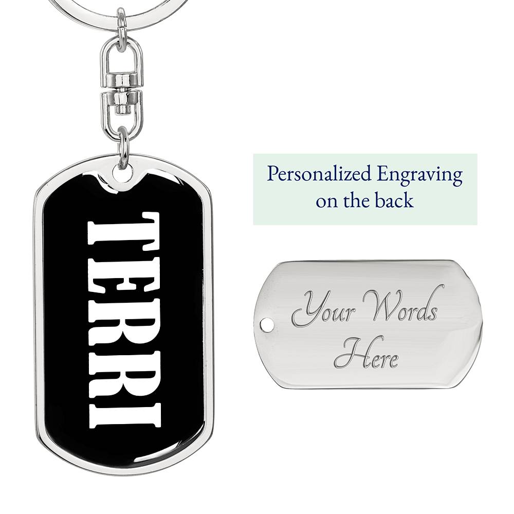 Terri v01w - Luxury Dog Tag Keychain
