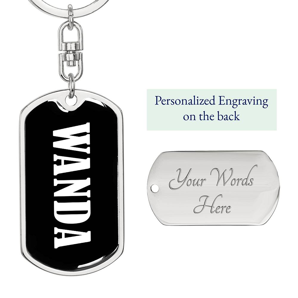Wanda v01w - Luxury Dog Tag Keychain