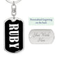 Ruby v01w - Luxury Dog Tag Keychain