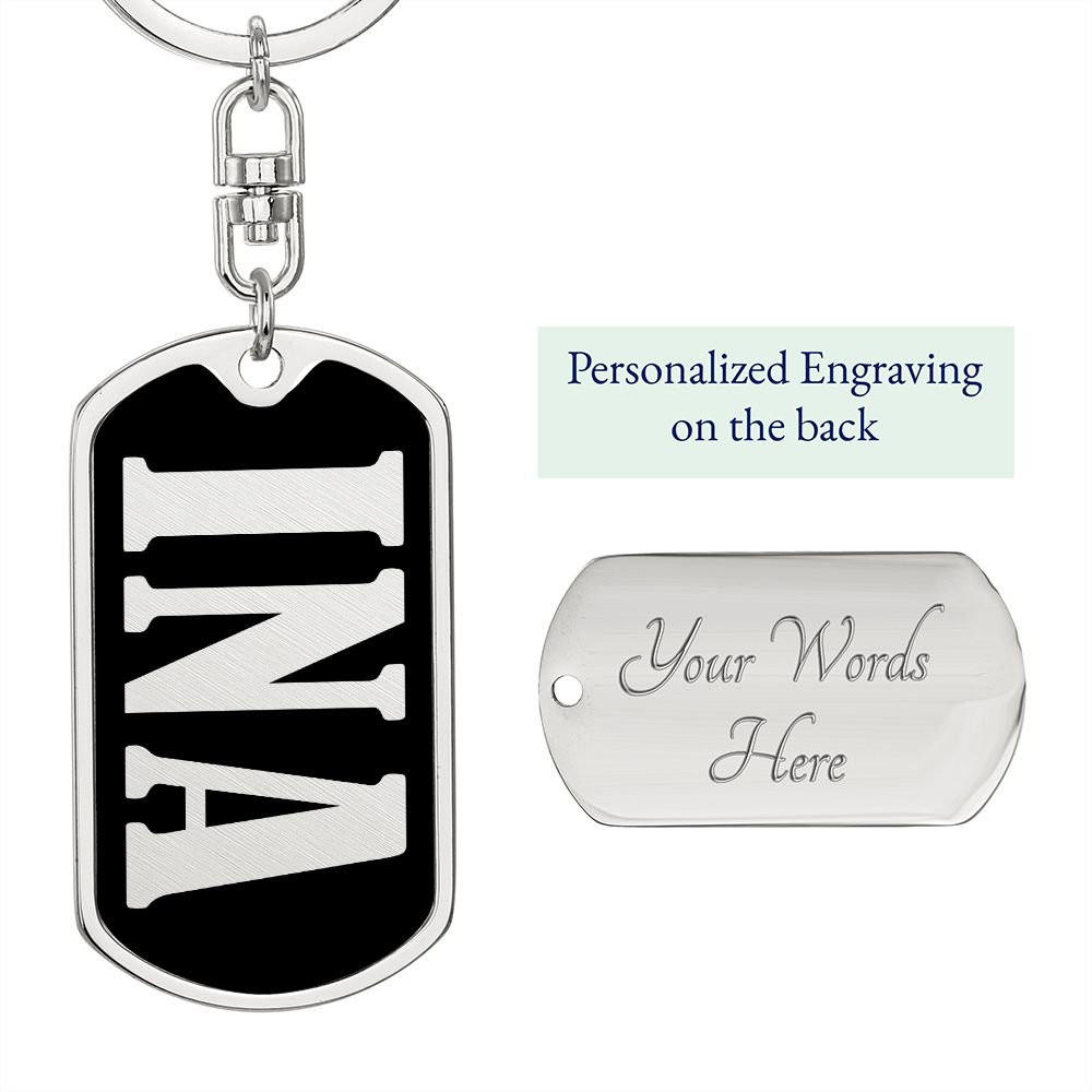 Ina v02 - Luxury Dog Tag Keychain
