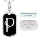 Initial P v001-13 - Luxury Dog Tag Keychain