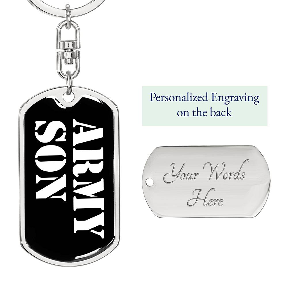 Army Son v3 - Luxury Dog Tag Keychain