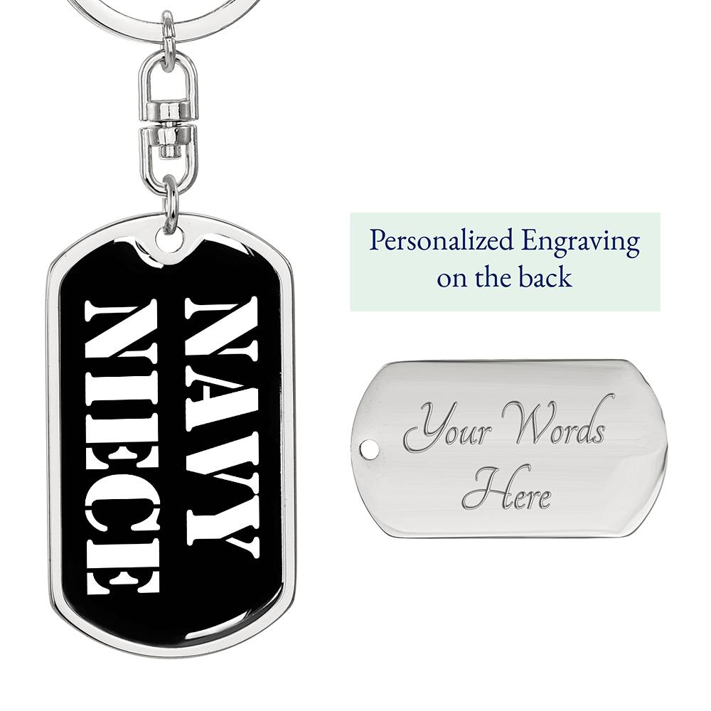 Navy Niece v3 - Luxury Dog Tag Keychain