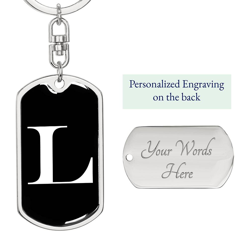 Initial L v3a - Luxury Dog Tag Keychain