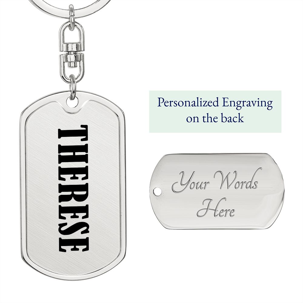 Therese v01 - Luxury Dog Tag Keychain