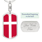 Danish Flag - Luxury Dog Tag Keychain