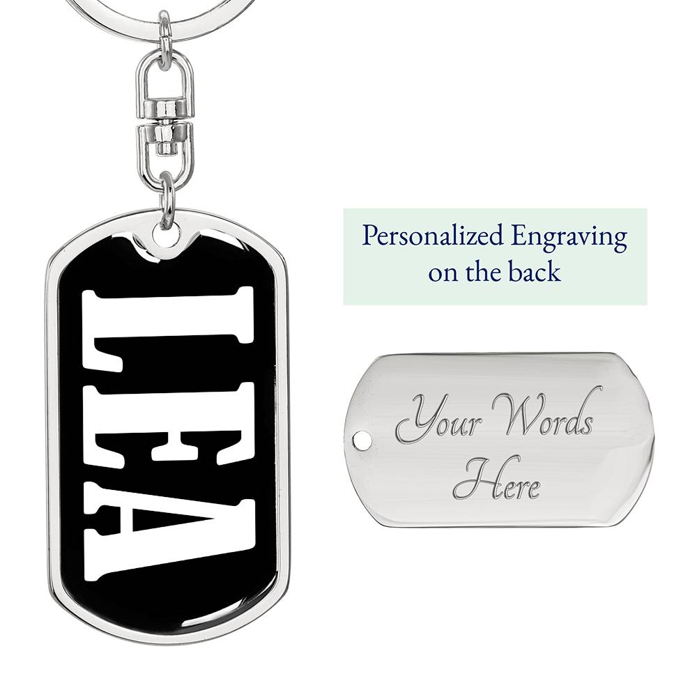 Lea v03 - Luxury Dog Tag Keychain