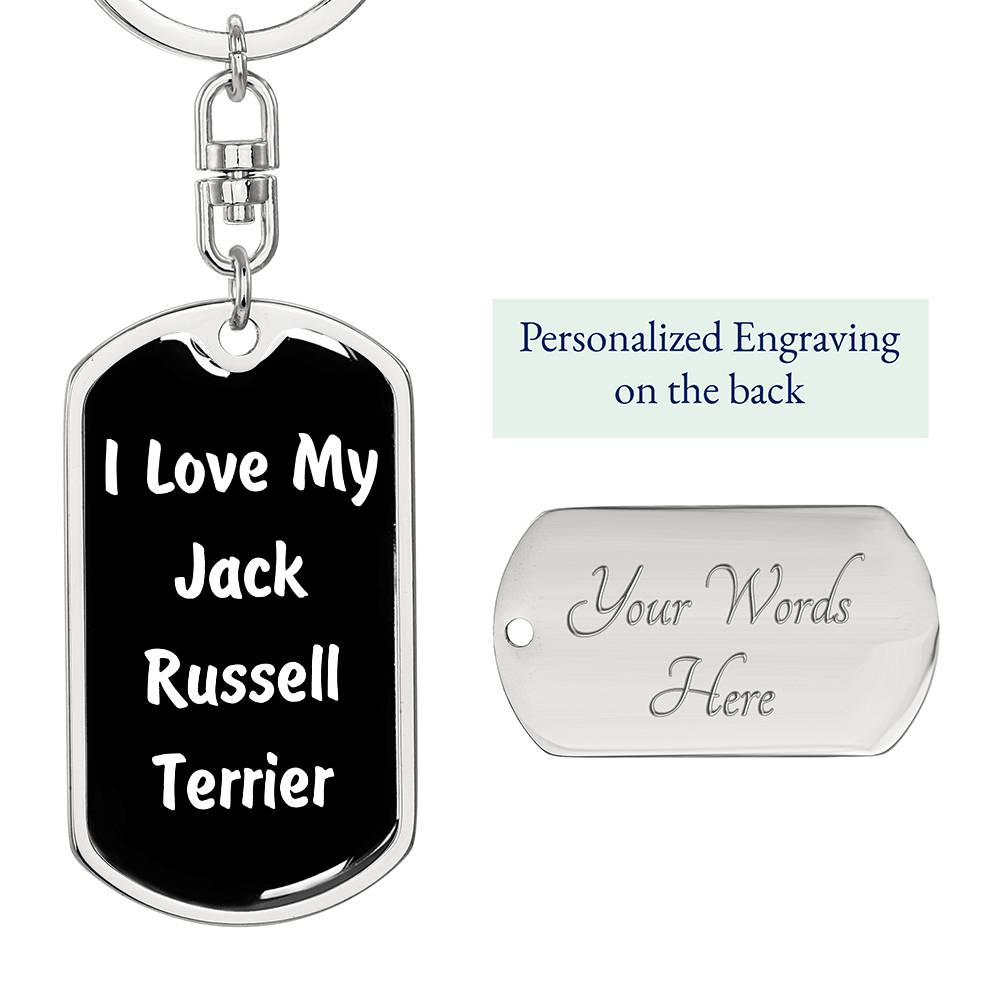 Love My Jack Russell Terrier v6 - Luxury Dog Tag Keychain