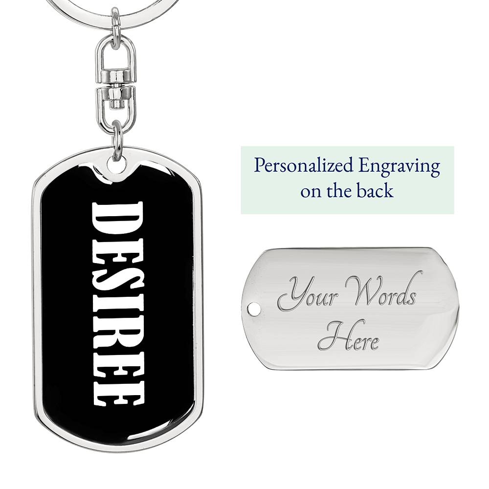 Desiree v01w - Luxury Dog Tag Keychain