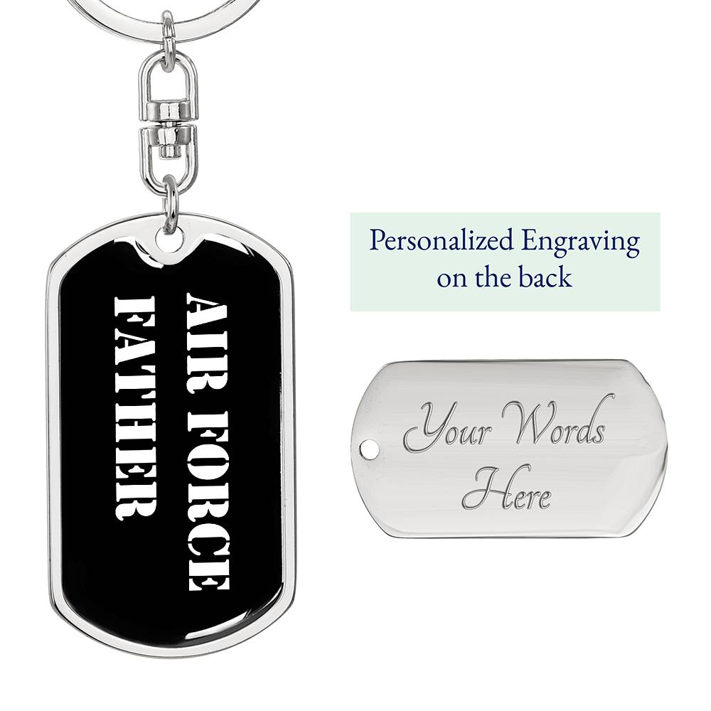 Air Force Father v3 - Luxury Dog Tag Keychain
