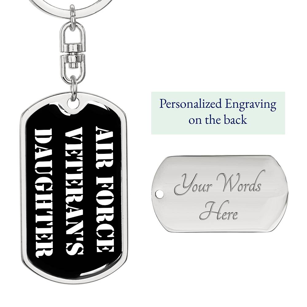 Air Force Veteran's Daughter v3 - Luxury Dog Tag Keychain