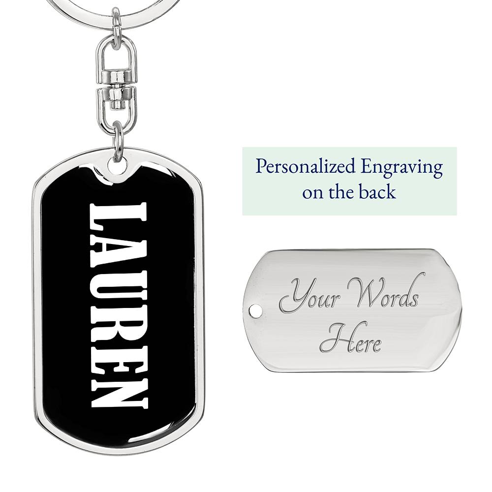 Lauren v01w - Luxury Dog Tag Keychain