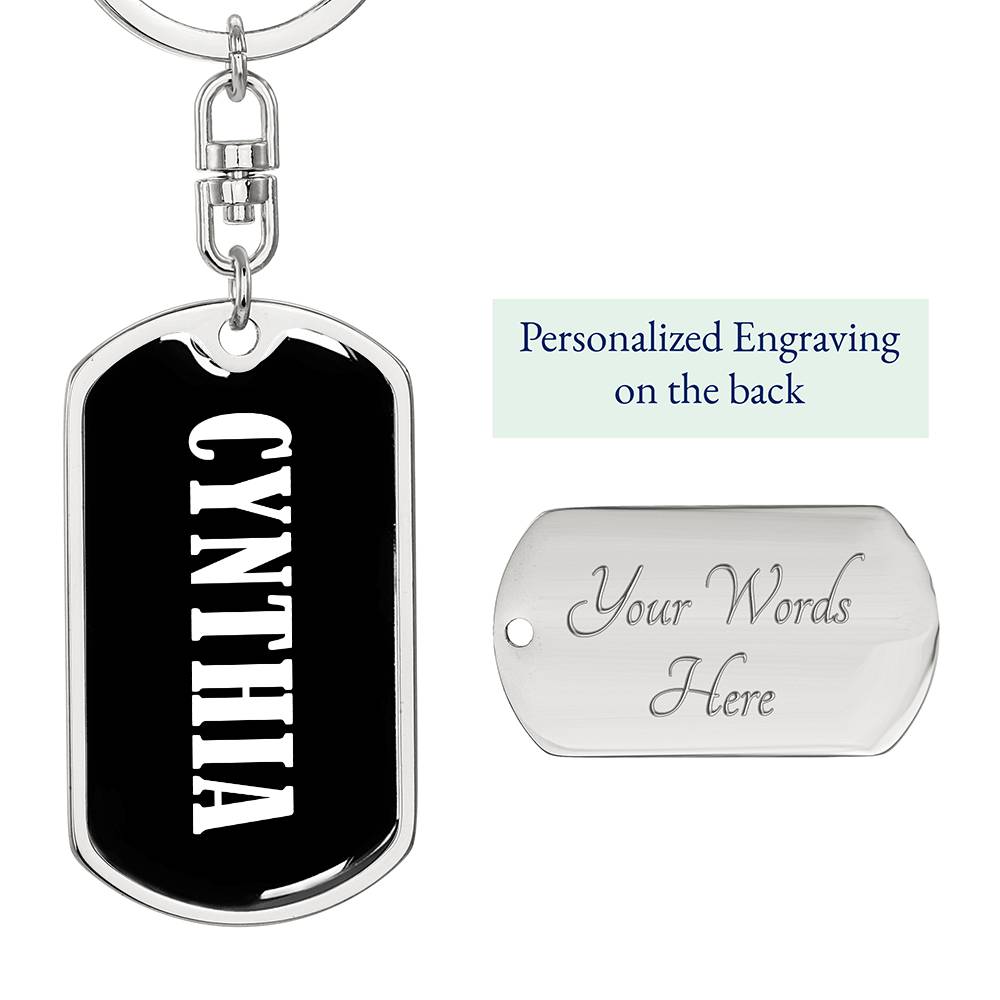 Cynthia v01w - Luxury Dog Tag Keychain