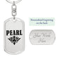 Pearl v01a - Luxury Dog Tag Keychain