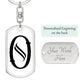 Initial O v001-14 - Luxury Dog Tag Keychain