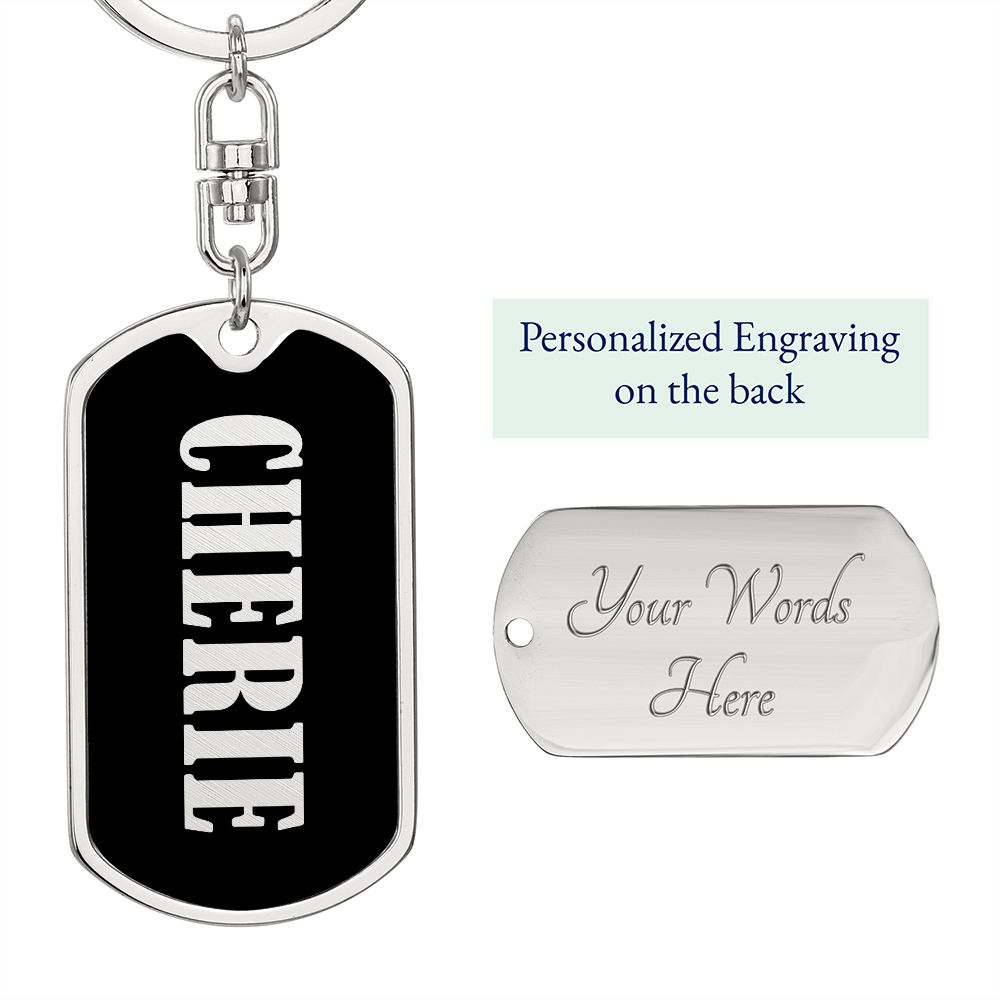 Cherie v02 - Luxury Dog Tag Keychain