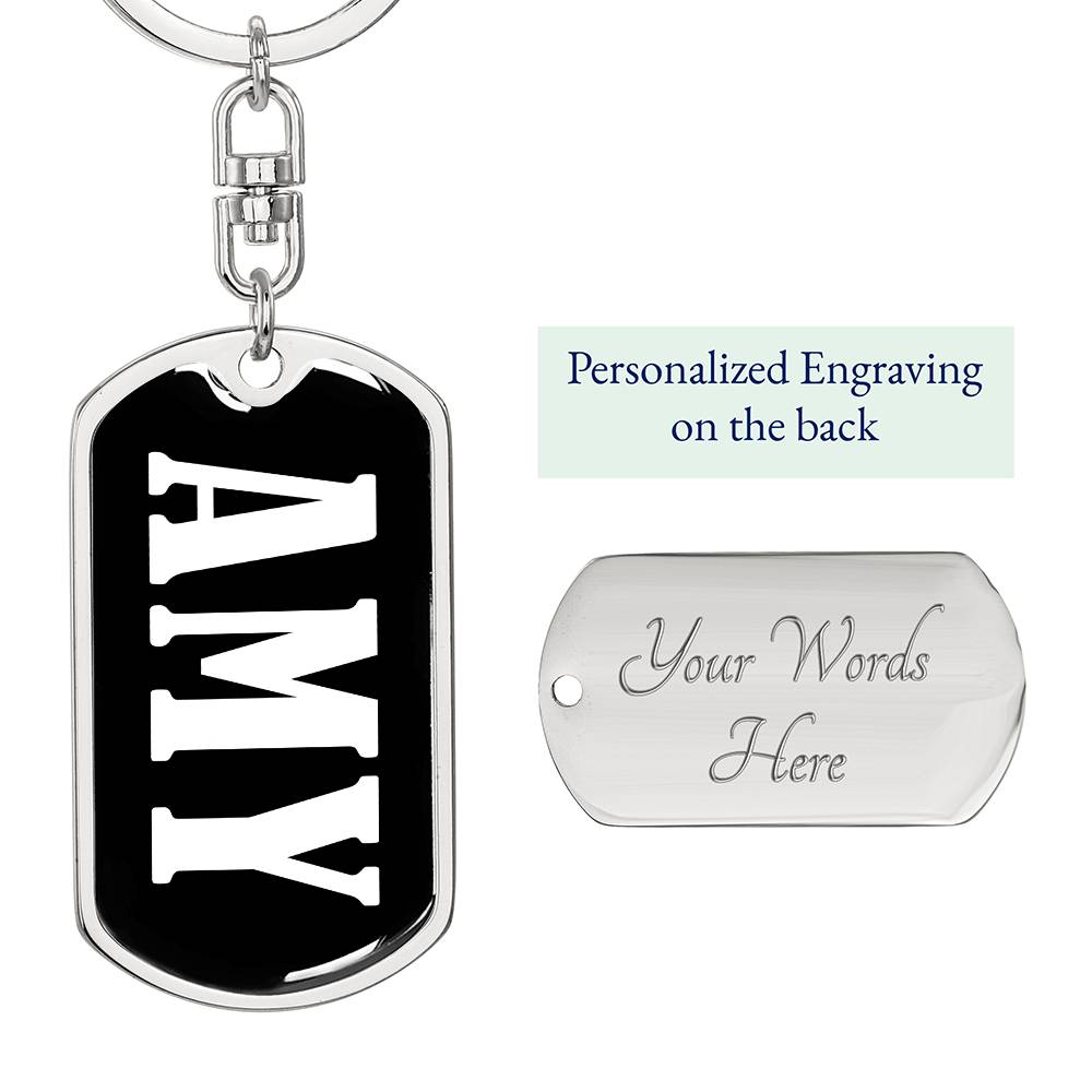 Amy v01w - Luxury Dog Tag Keychain