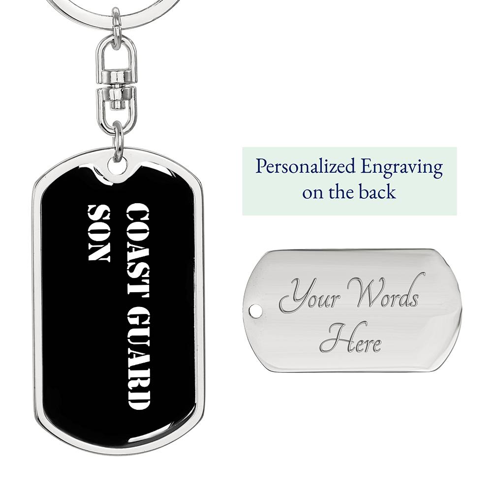 Coast Guard Son v3 - Luxury Dog Tag Keychain
