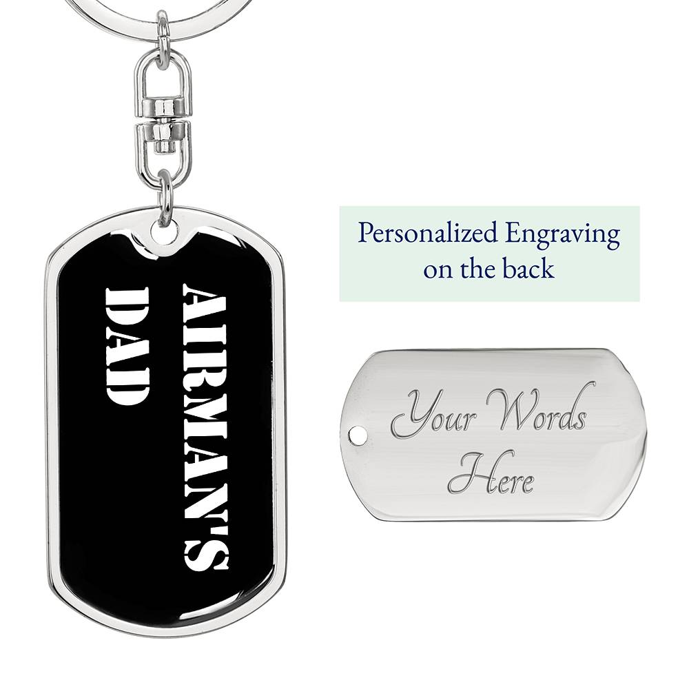 Airman's Dad v3 - Luxury Dog Tag Keychain