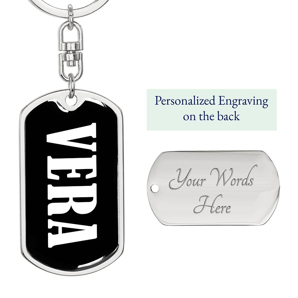 Vera v01w - Luxury Dog Tag Keychain