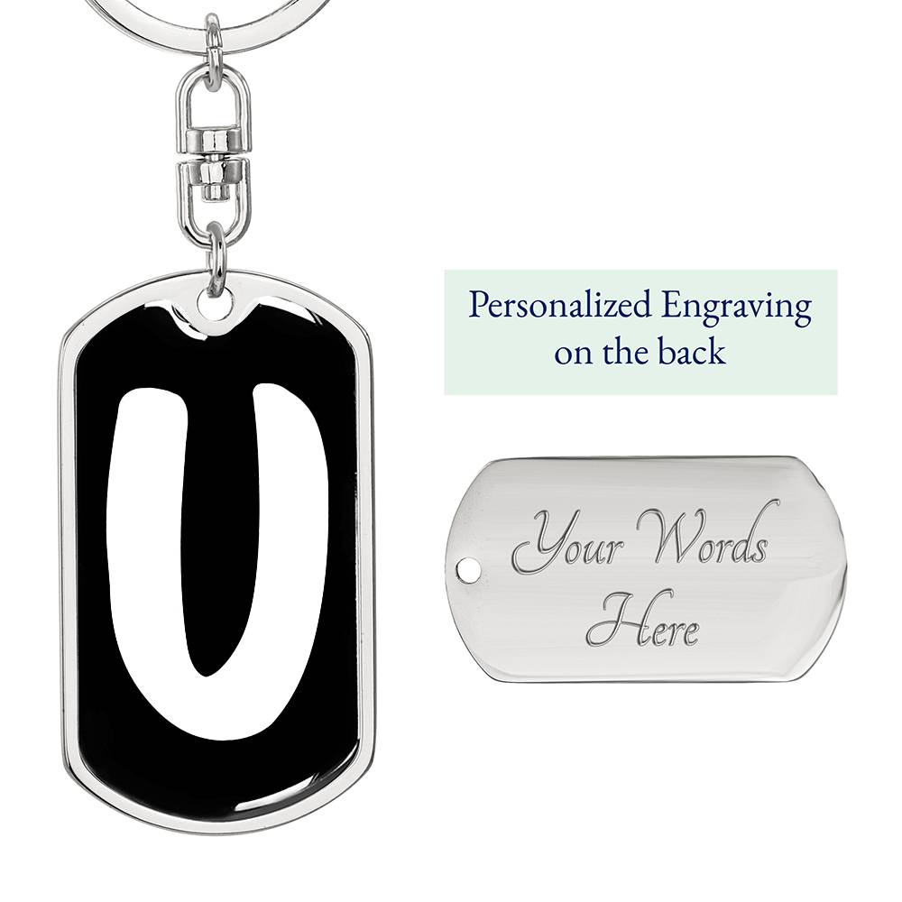 Initial U v3b - Luxury Dog Tag Keychain