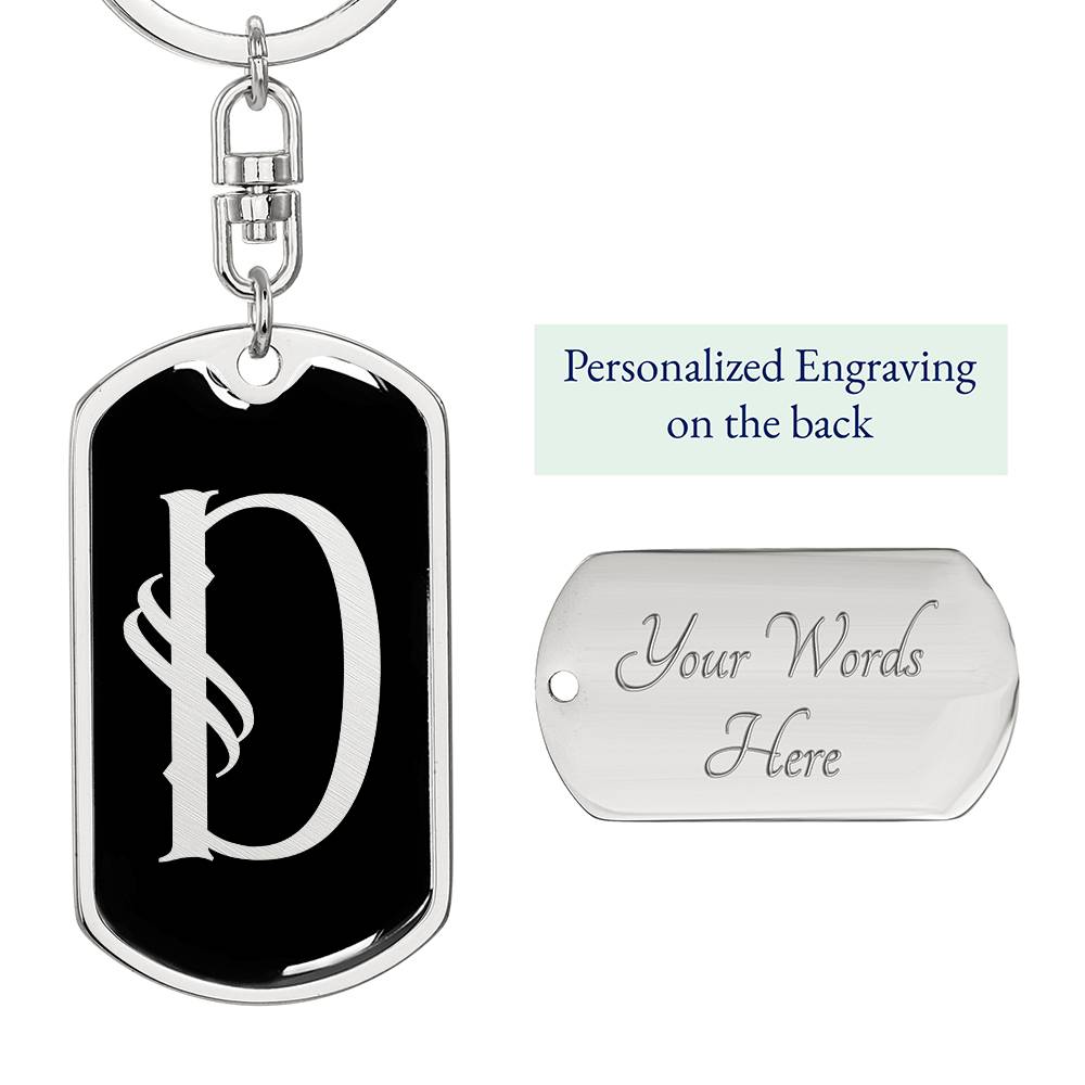 Initial D v001-12 - Luxury Dog Tag Keychain
