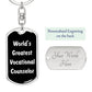 World's Greatest Vocational Counselor v3 - Luxury Dog Tag Keychain