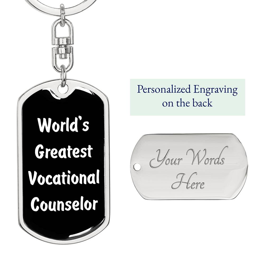 World's Greatest Vocational Counselor v3 - Luxury Dog Tag Keychain