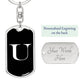 Initial U v3a - Luxury Dog Tag Keychain