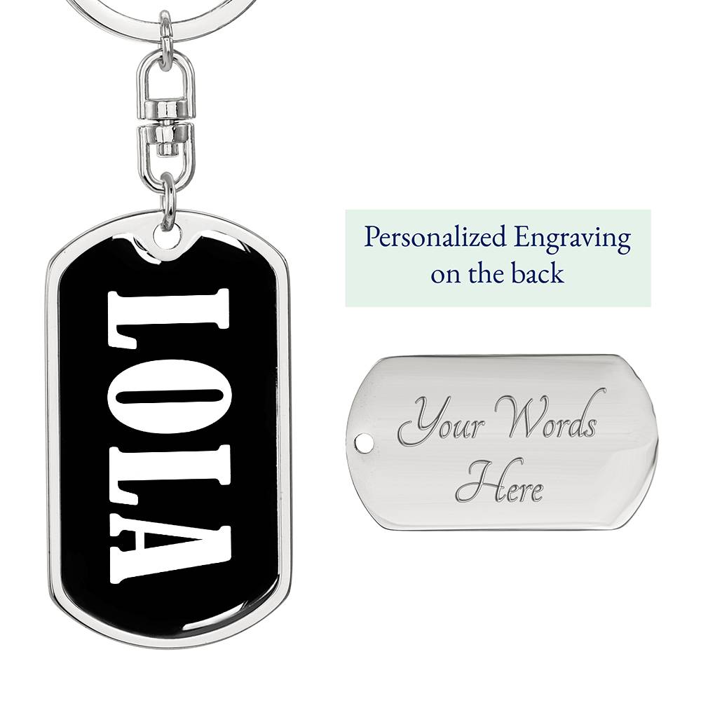 Lola v01w - Luxury Dog Tag Keychain