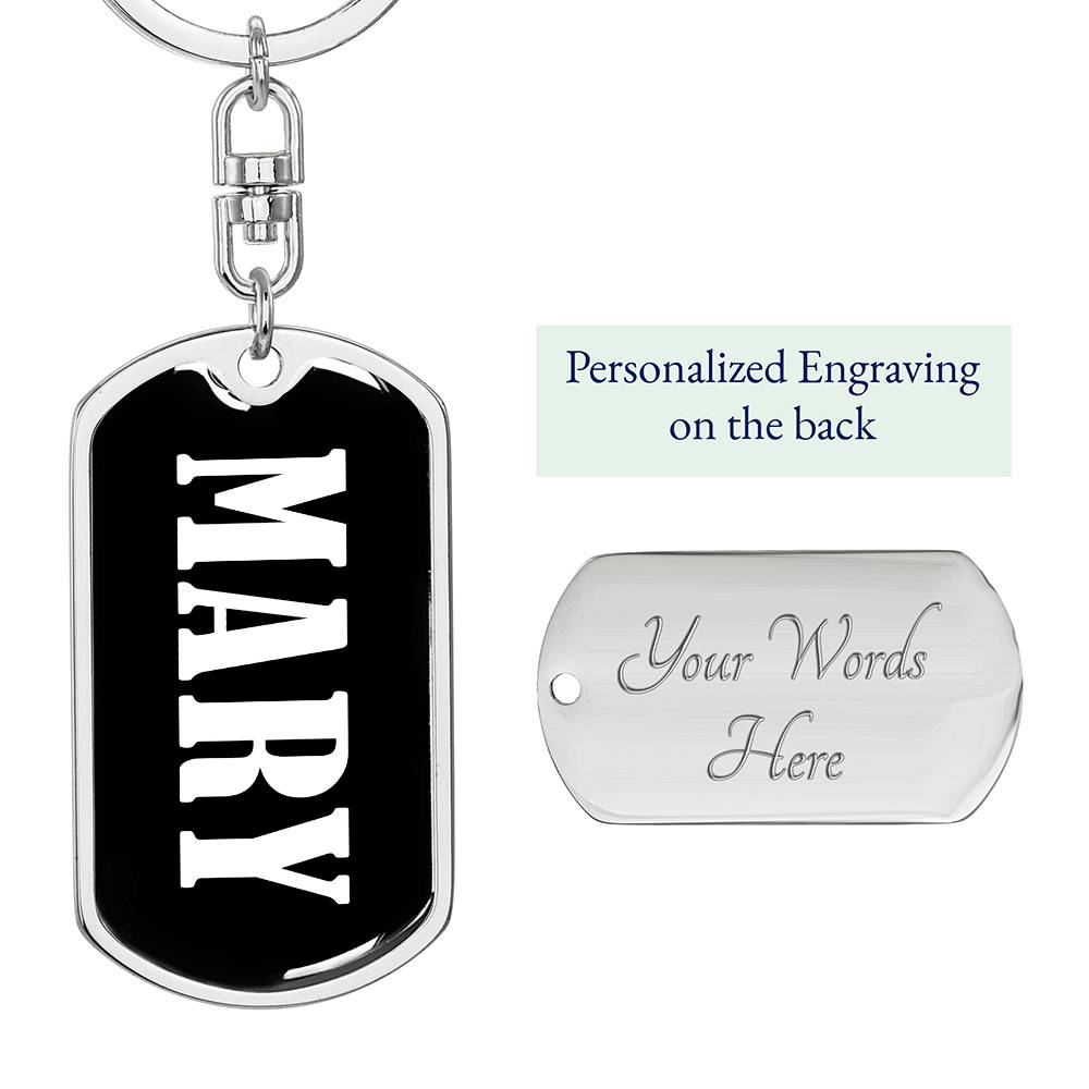 Mary v01w - Luxury Dog Tag Keychain