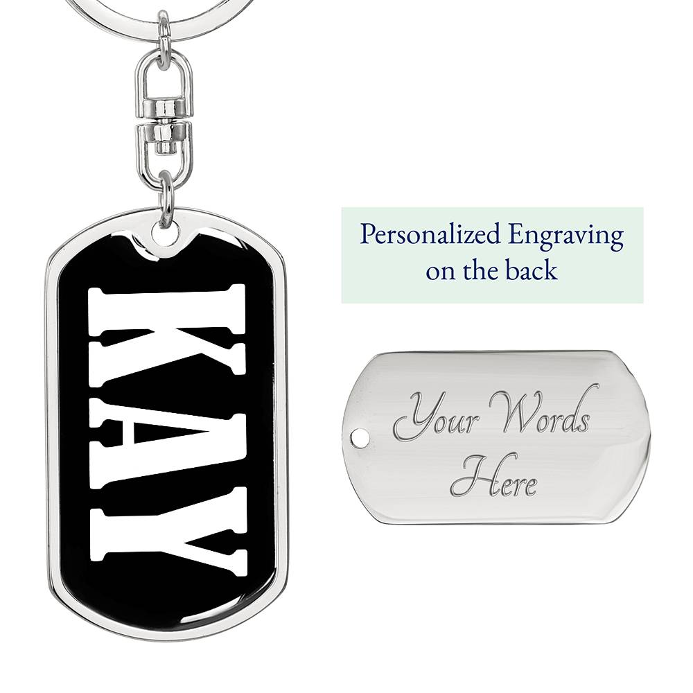 Kay v01w - Luxury Dog Tag Keychain