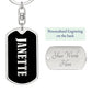 Janette v02 - Luxury Dog Tag Keychain