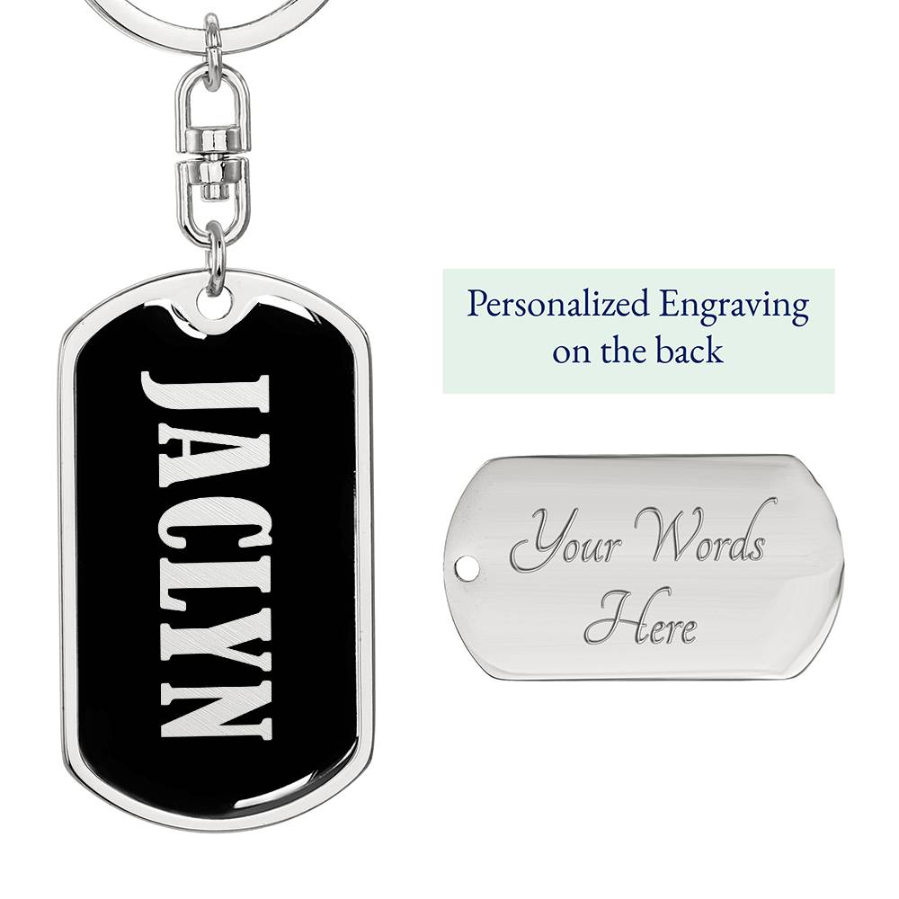 Jaclyn v02 - Luxury Dog Tag Keychain