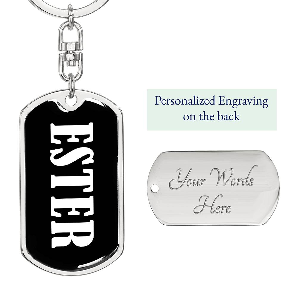 Ester v03 - Luxury Dog Tag Keychain