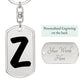 Initial Z v1b - Luxury Dog Tag Keychain
