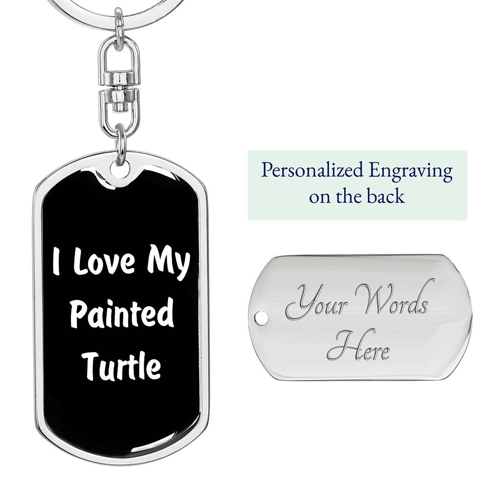 Love My Painted Turtle v3 - Luxury Dog Tag Keychain