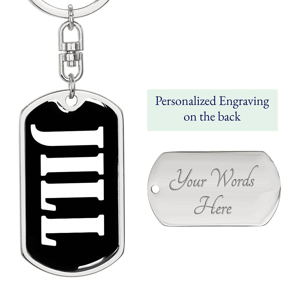 Jill v01w - Luxury Dog Tag Keychain