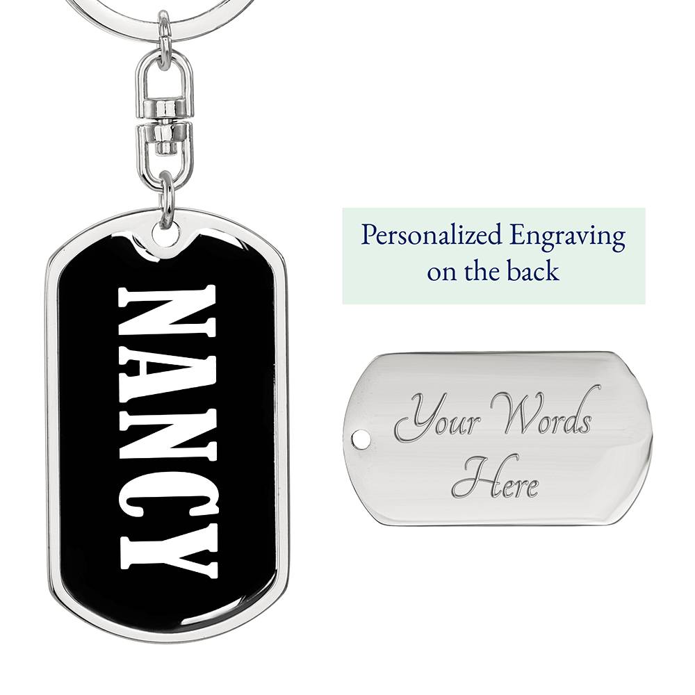 Nancy v01w - Luxury Dog Tag Keychain