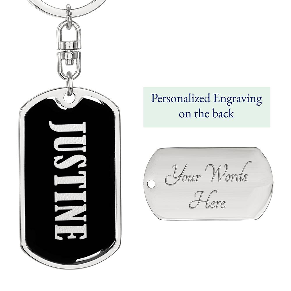 Justine v02 - Luxury Dog Tag Keychain