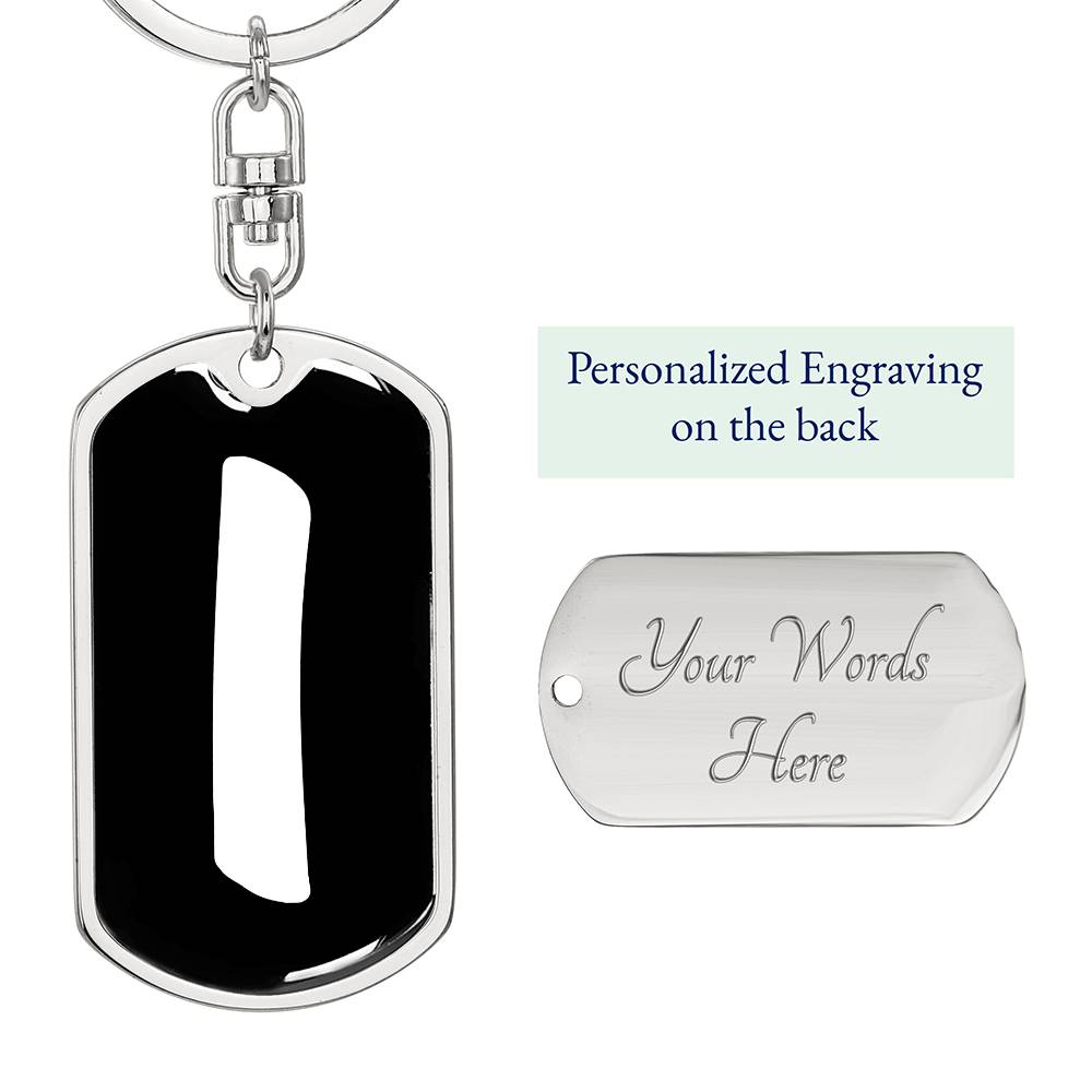 Initial I v3b - Luxury Dog Tag Keychain