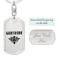 Gertrude v01a - Luxury Dog Tag Keychain