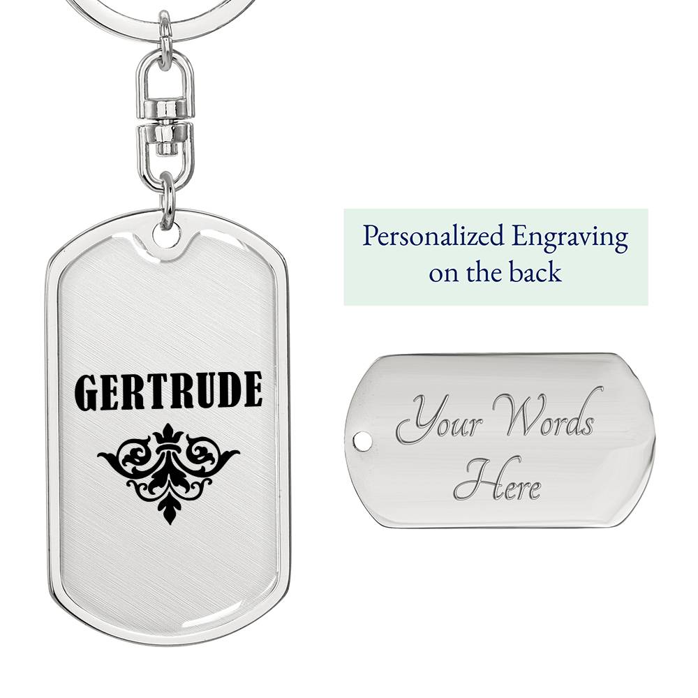 Gertrude v01a - Luxury Dog Tag Keychain