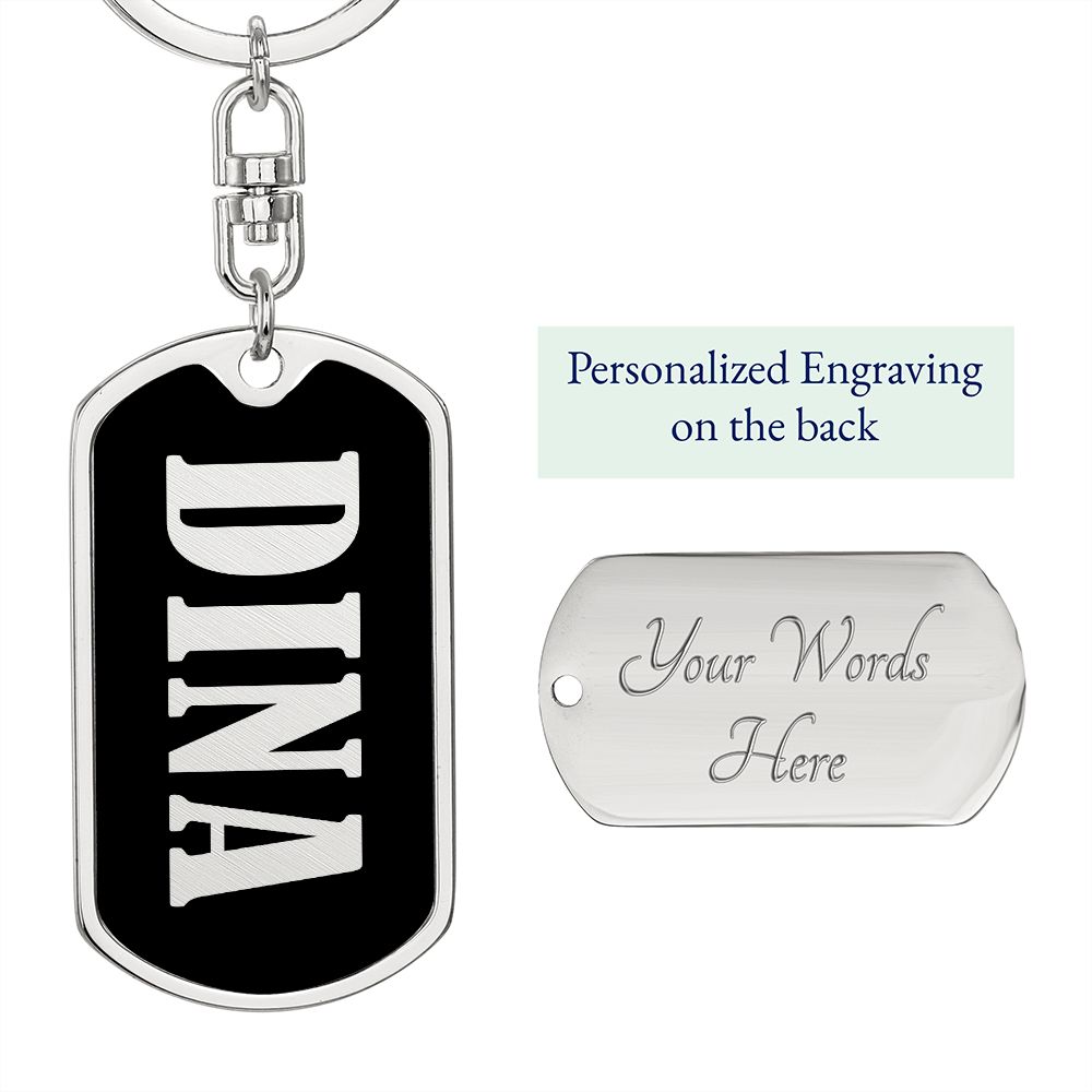 Dina v02 - Luxury Dog Tag Keychain