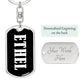 Ethel v01w - Luxury Dog Tag Keychain